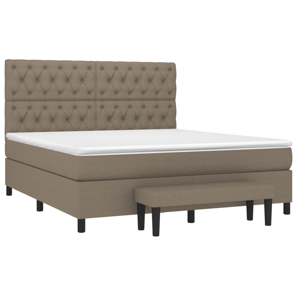 Giroletto a Molle con Materasso Tortora 160x200 cm in Tessuto | homemem39