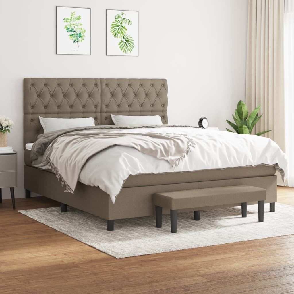 Giroletto a Molle con Materasso Tortora 160x200 cm in Tessuto | homemem39