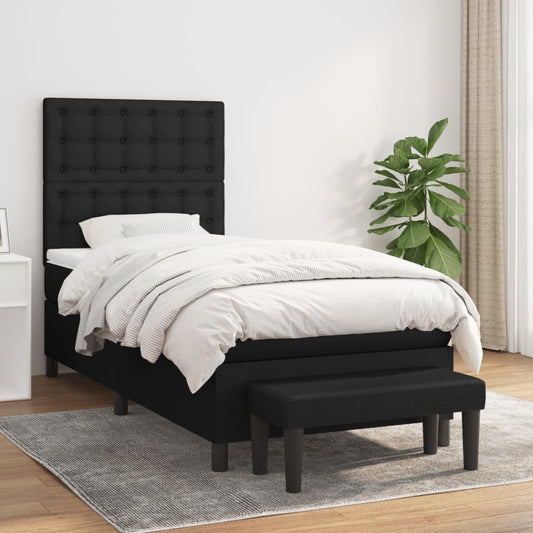 Giroletto a Molle con Materasso Nero 90x190 cm in Tessuto | homemem39