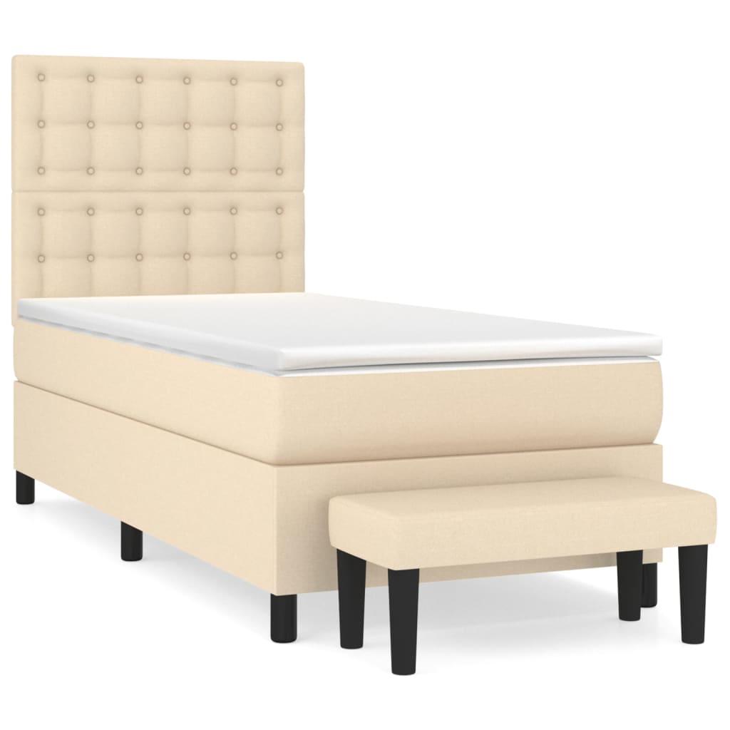 Giroletto a Molle con Materasso Crema 90x200 cm inTessuto | homemem39