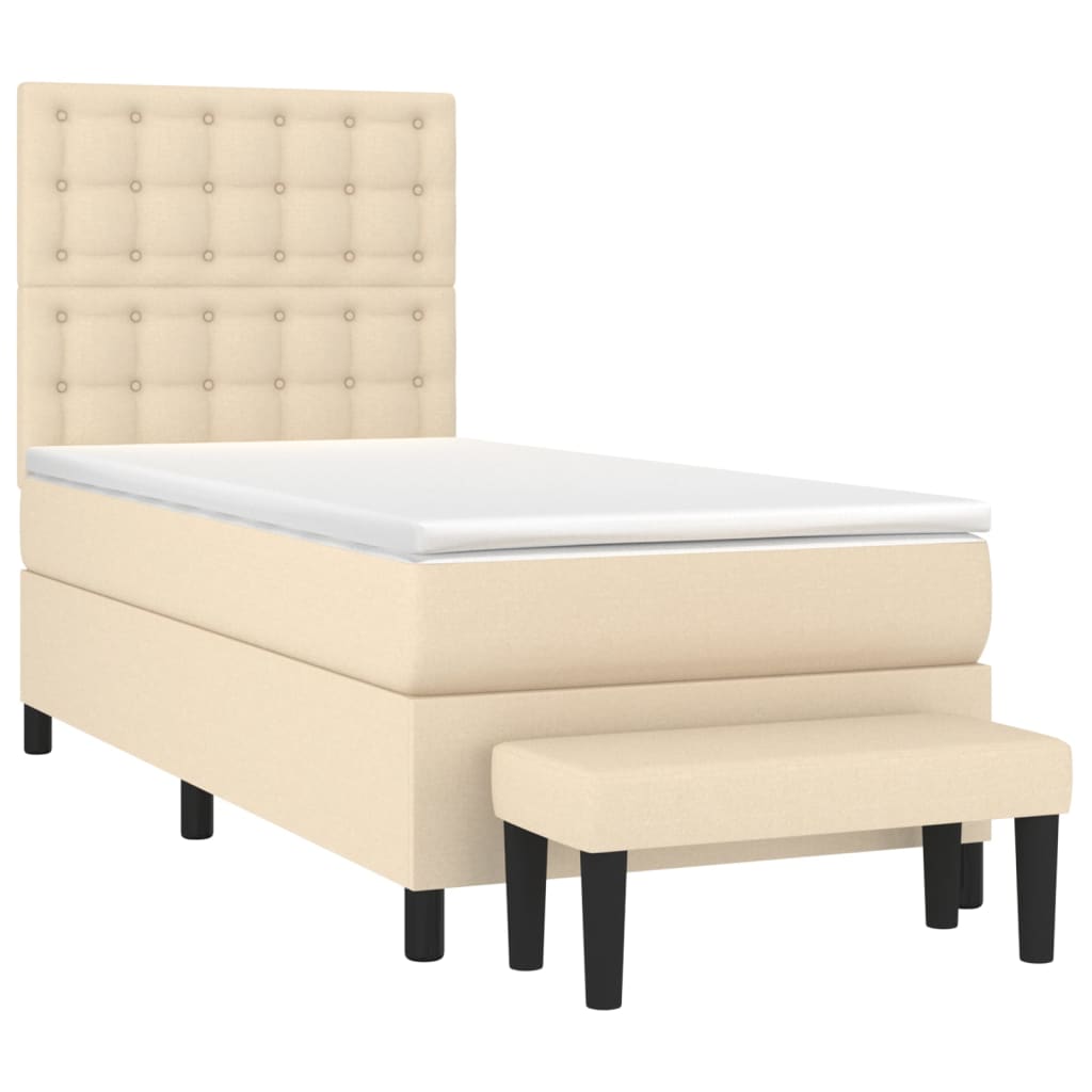 Giroletto a Molle con Materasso Crema 90x200 cm inTessuto | homemem39