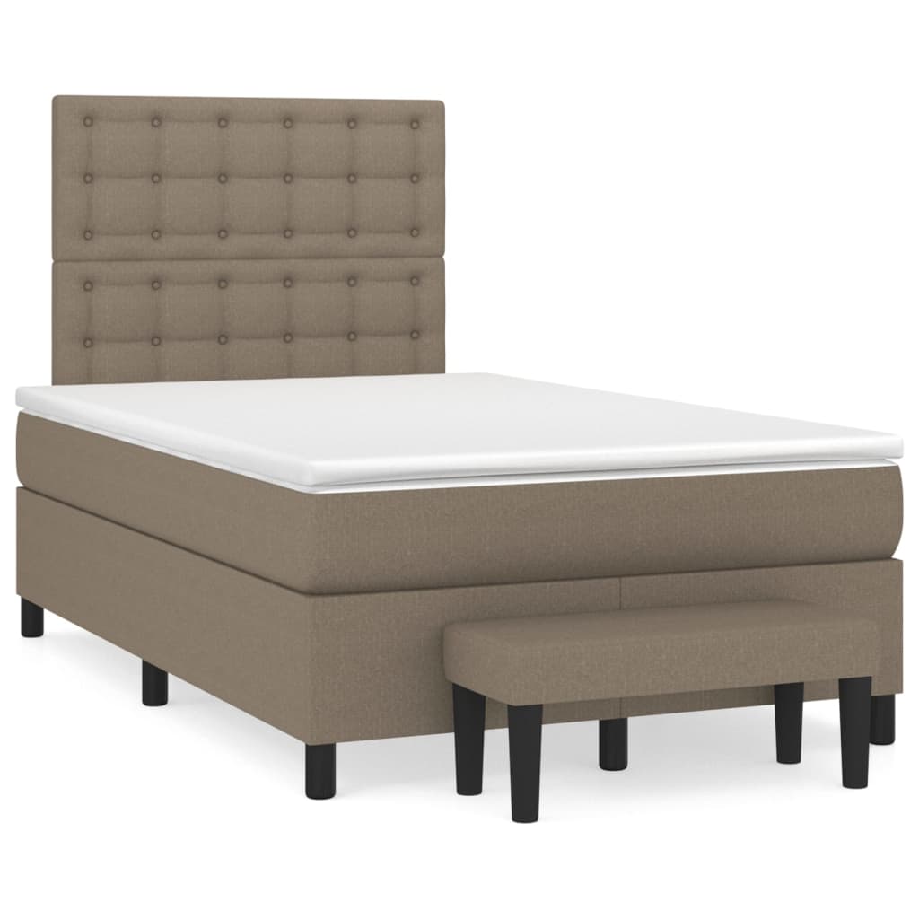 Giroletto a Molle con Materasso Tortora 120x200 cm in Tessuto | homemem39