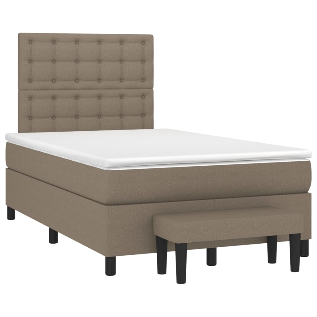 Giroletto a Molle con Materasso Tortora 120x200 cm in Tessuto | homemem39