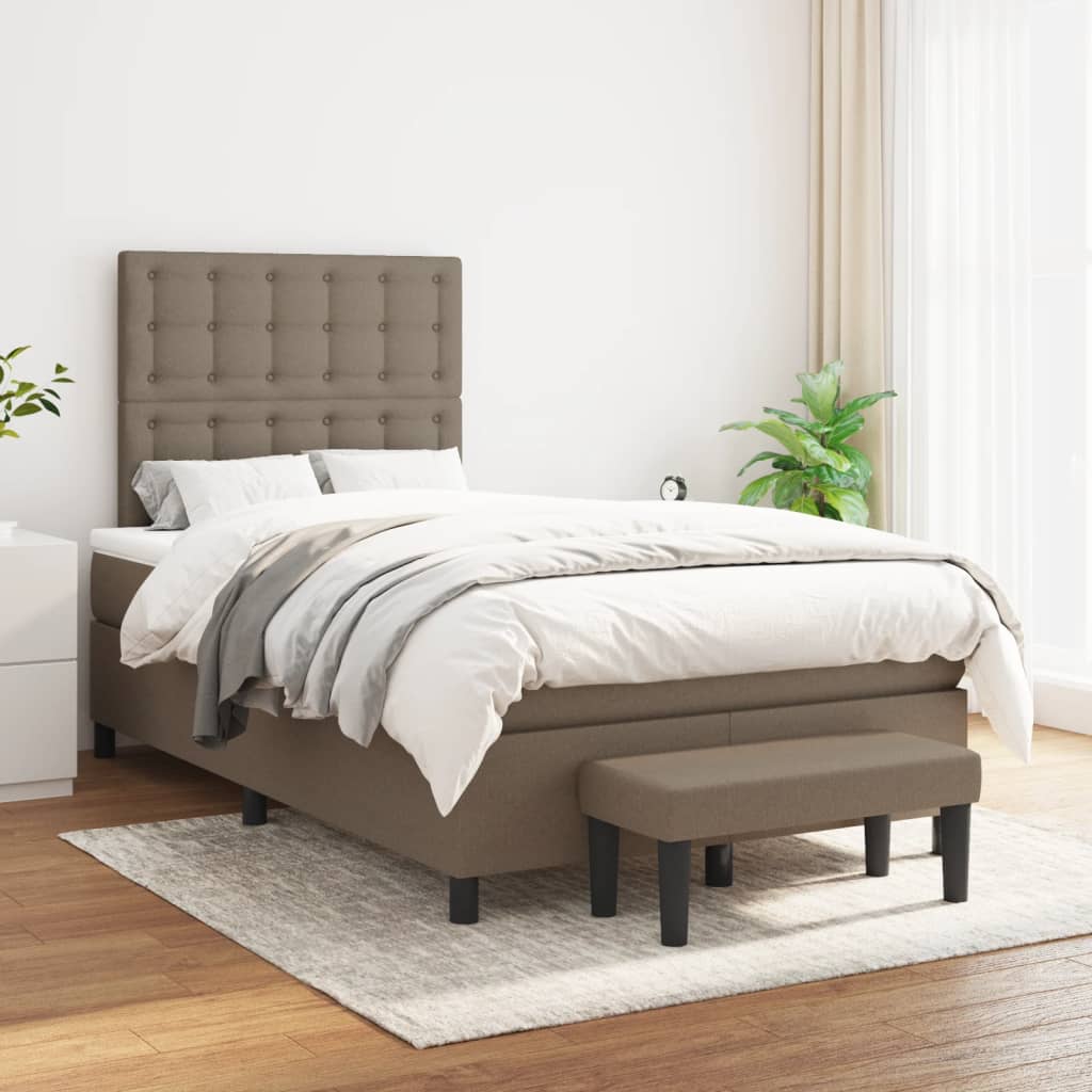 Giroletto a Molle con Materasso Tortora 120x200 cm in Tessuto | homemem39