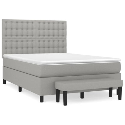 Giroletto a Molle con Materasso Grigio Chiaro 140x190cm Tessuto | homemem39