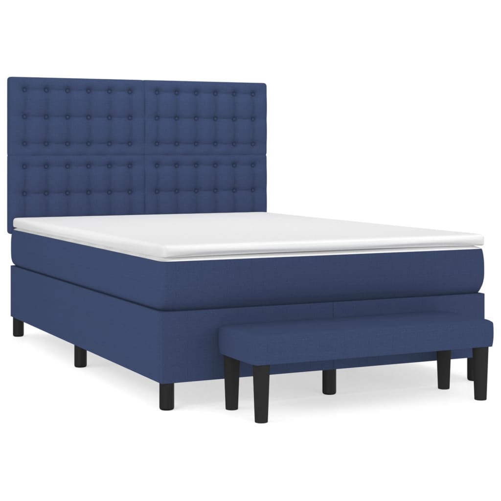 Giroletto a Molle con Materasso Blu 140x190 cm in Tessuto | homemem39