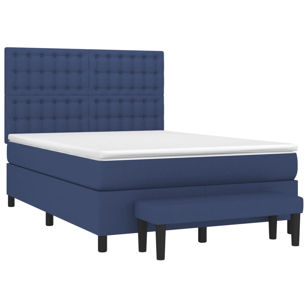 Giroletto a Molle con Materasso Blu 140x190 cm in Tessuto | homemem39