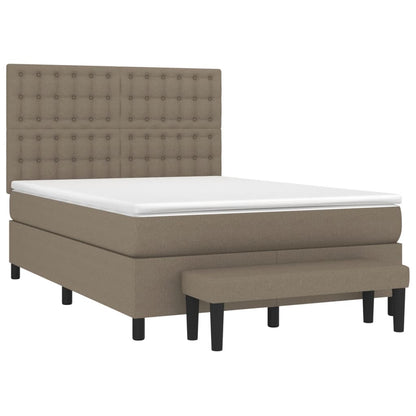 Giroletto a Molle con Materasso Tortora 140x200 cm in Tessuto | homemem39