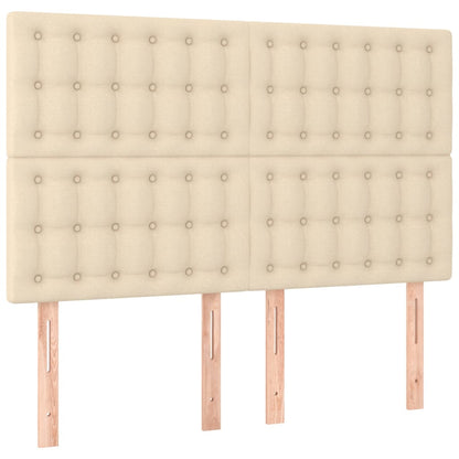 Giroletto a Molle con Materasso Crema 140x200 cm in Tessuto | homemem39
