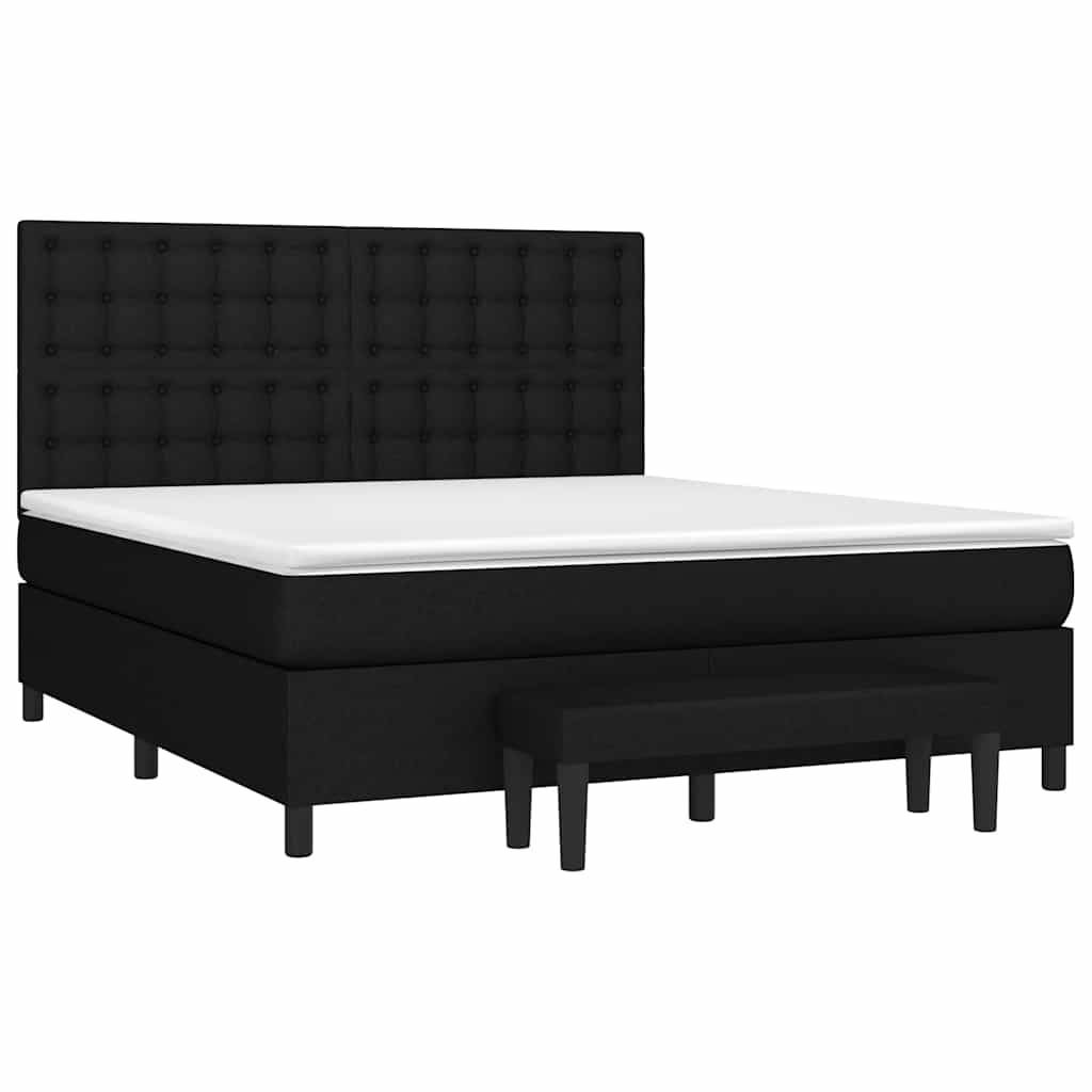 Giroletto a Molle con Materasso Nero 160x200 cm in Tessuto | homemem39