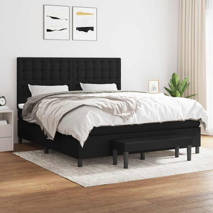Giroletto a Molle con Materasso Nero 160x200 cm in Tessuto | homemem39