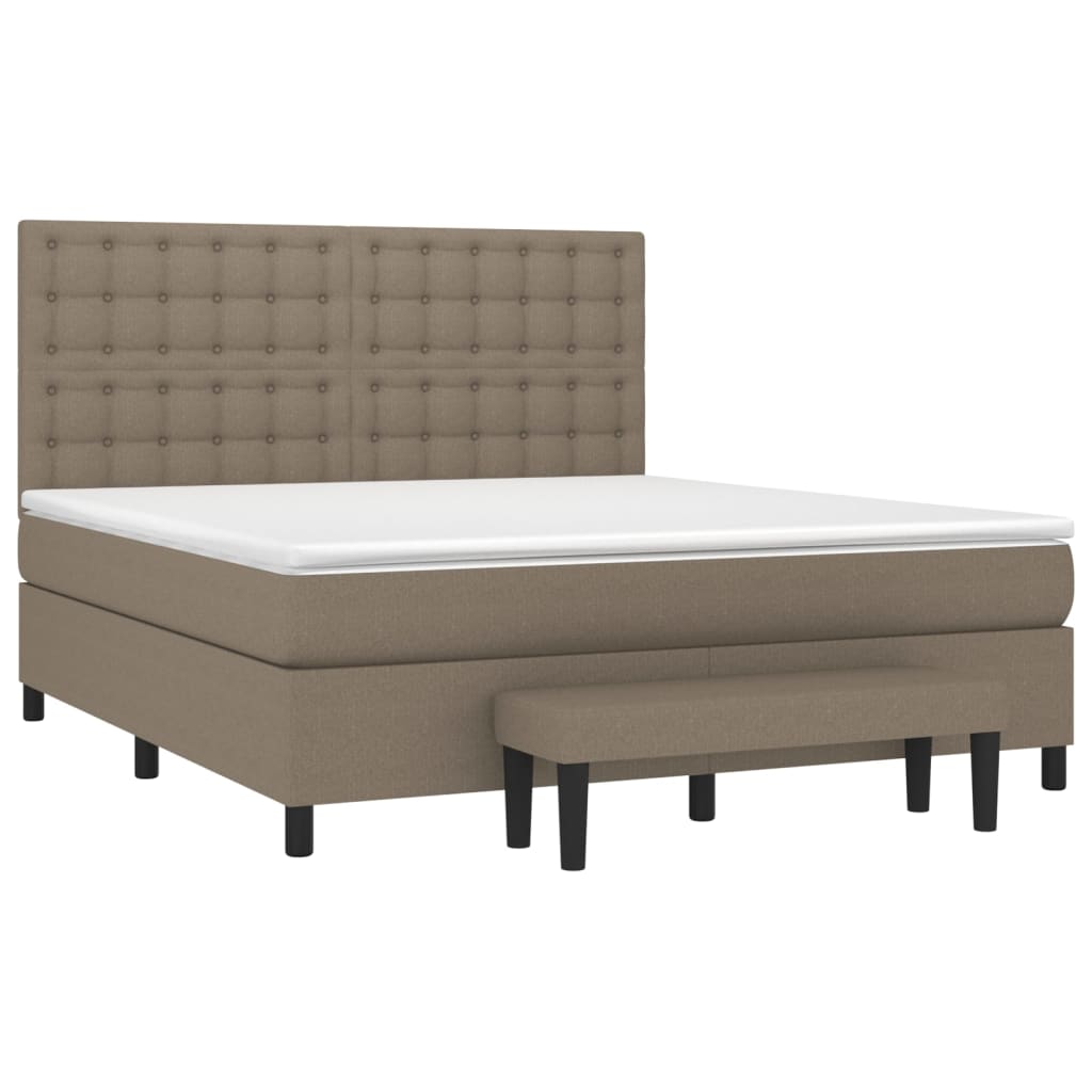 Giroletto a Molle con Materasso Tortora 180x200 cm in Tessuto | homemem39