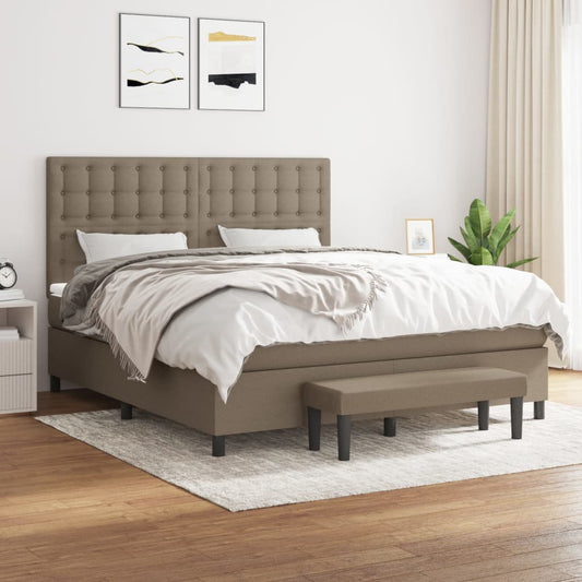 Giroletto a Molle con Materasso Tortora 180x200 cm in Tessuto | homemem39