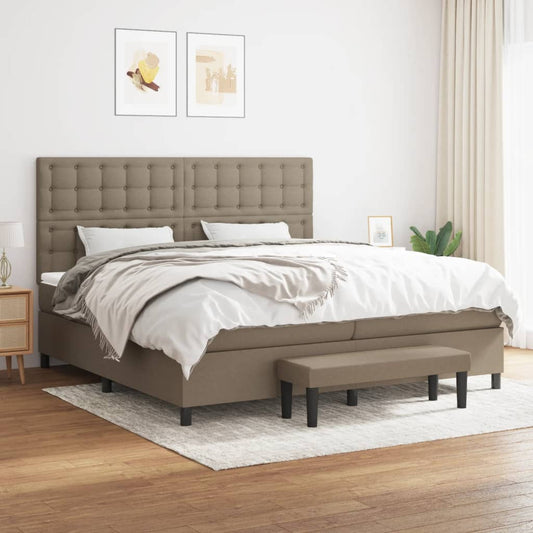 Giroletto a Molle con Materasso Tortora 200x200 cm in Tessuto | homemem39