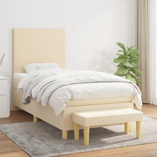 Giroletto a Molle con Materasso Crema 90x200 cm inTessuto | homemem39