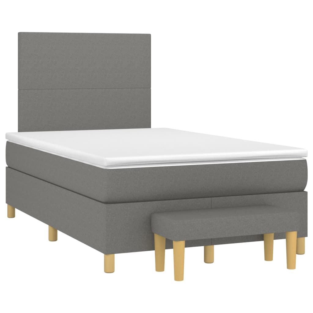 Giroletto a Molle con Materasso Grigio Scuro 120x200 cm Tessuto | homemem39