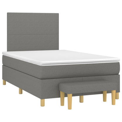 Giroletto a Molle con Materasso Grigio Scuro 120x200 cm Tessuto | homemem39
