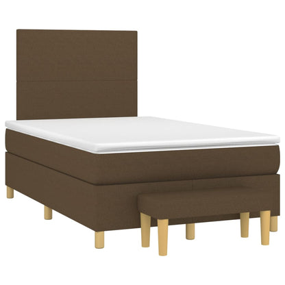 Giroletto a Molle con Materasso Marrone Scuro 120x200cm Tessuto | homemem39