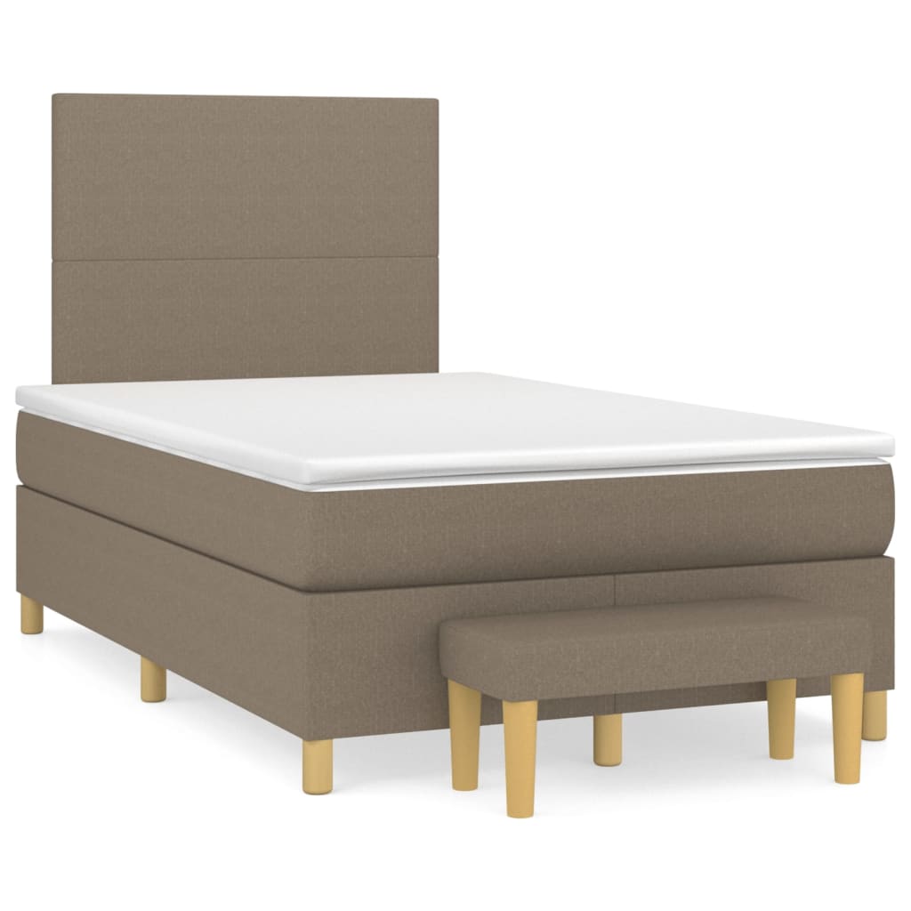 Giroletto a Molle con Materasso Tortora 120x200 cm in Tessuto | homemem39