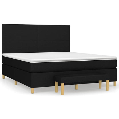 Giroletto a Molle con Materasso Nero 160x200 cm in Tessuto | homemem39