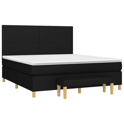 Giroletto a Molle con Materasso Nero 160x200 cm in Tessuto | homemem39