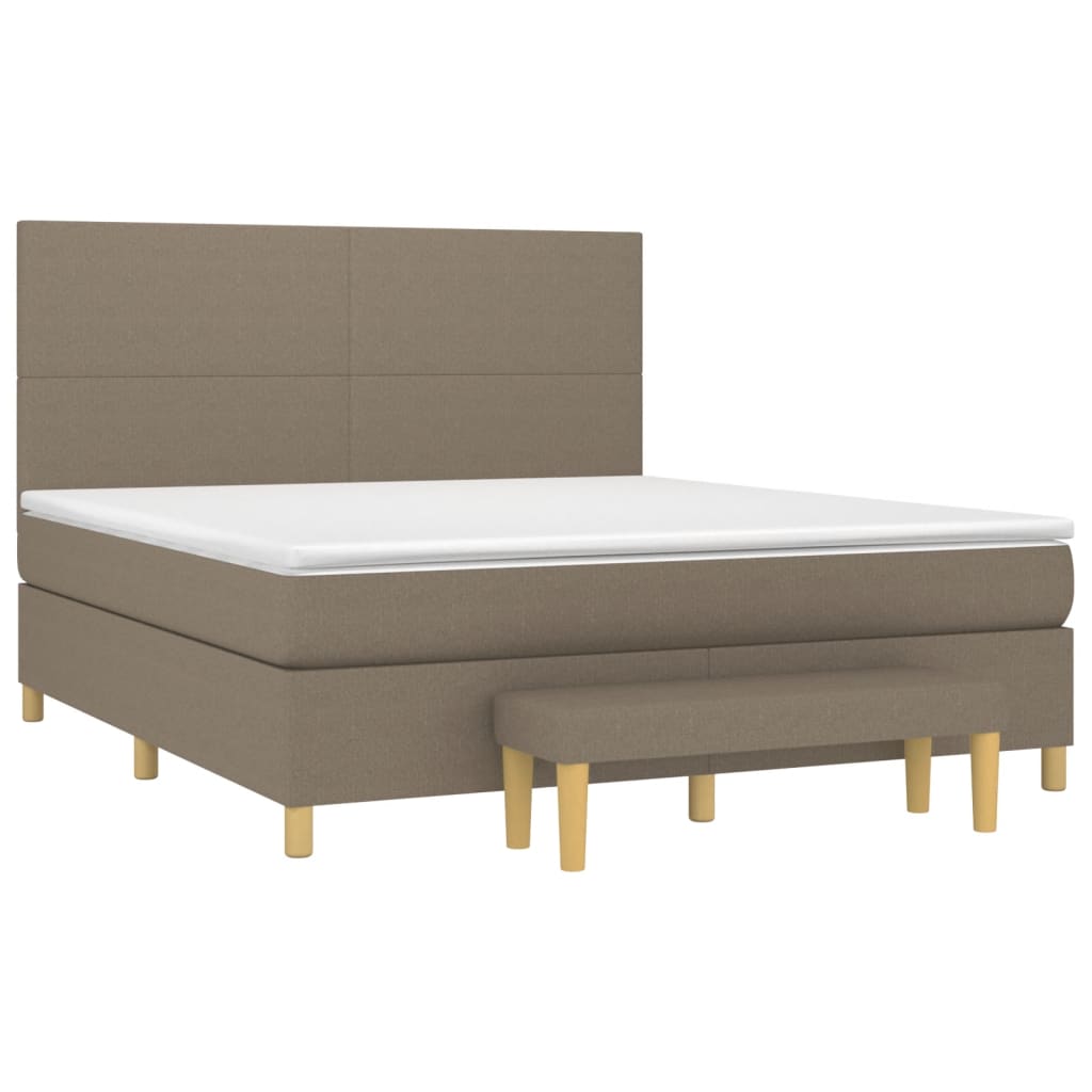 Giroletto a Molle con Materasso Tortora 180x200 cm in Tessuto | homemem39