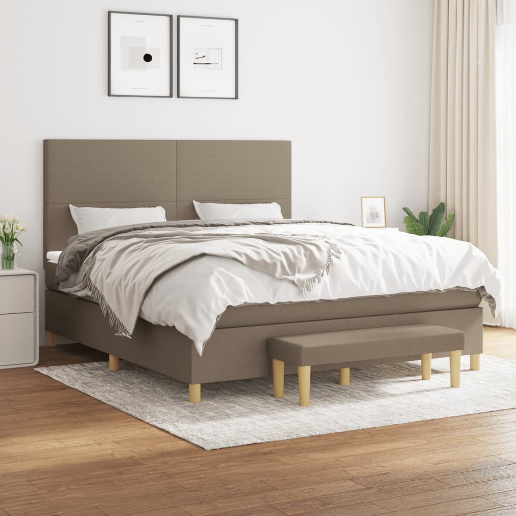 Giroletto a Molle con Materasso Tortora 180x200 cm in Tessuto | homemem39