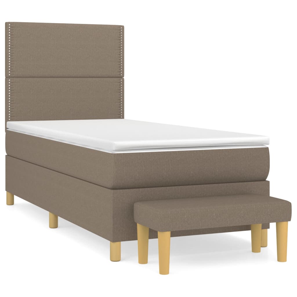 Giroletto a Molle con Materasso Tortora 100x200 cm in Tessuto | homemem39