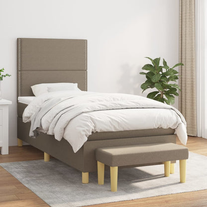 Giroletto a Molle con Materasso Tortora 100x200 cm in Tessuto | homemem39