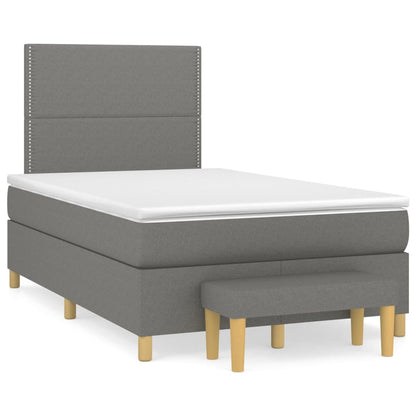 Giroletto a Molle con Materasso Grigio Scuro 120x200 cm Tessuto | homemem39