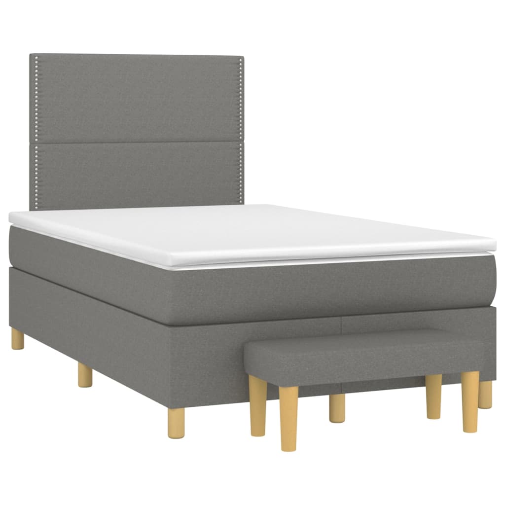 Giroletto a Molle con Materasso Grigio Scuro 120x200 cm Tessuto | homemem39