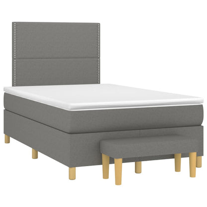 Giroletto a Molle con Materasso Grigio Scuro 120x200 cm Tessuto | homemem39