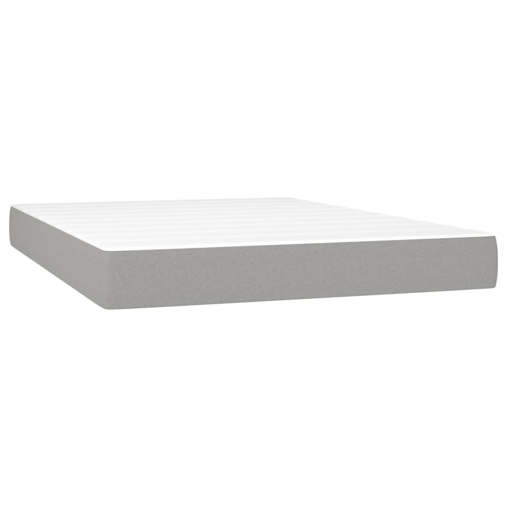 Giroletto a Molle con Materasso Grigio Chiaro 140x190cm Tessuto | homemem39
