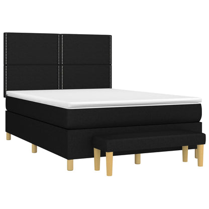 Giroletto a Molle con Materasso Nero 140x190 cm in Tessuto | homemem39