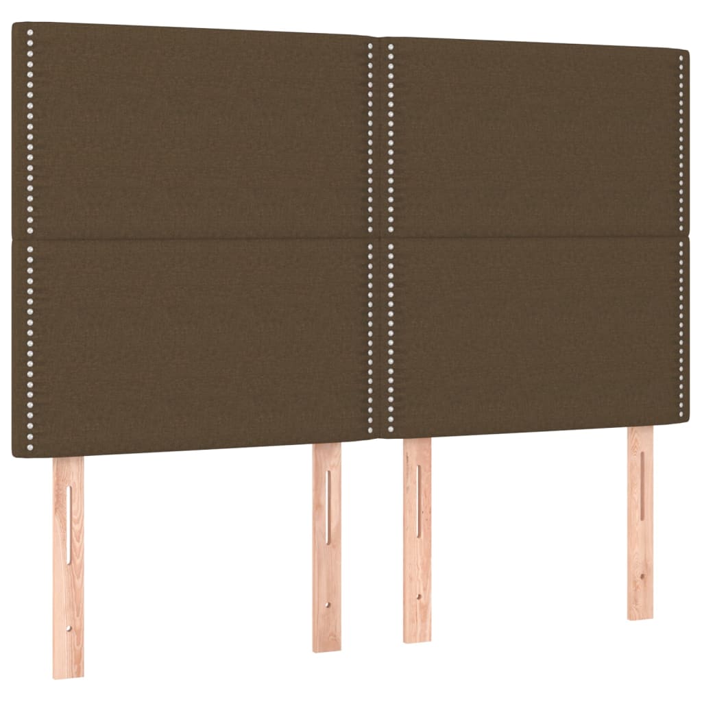 Giroletto a Molle con Materasso Marrone Scuro 140x200cm Tessuto | homemem39