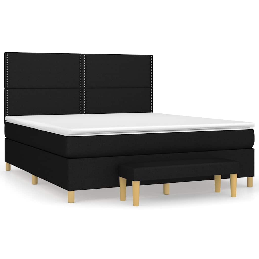 Giroletto a Molle con Materasso Nero 160x200 cm in Tessuto | homemem39