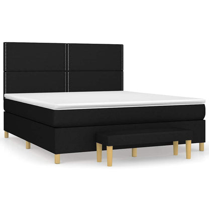 Giroletto a Molle con Materasso Nero 160x200 cm in Tessuto | homemem39