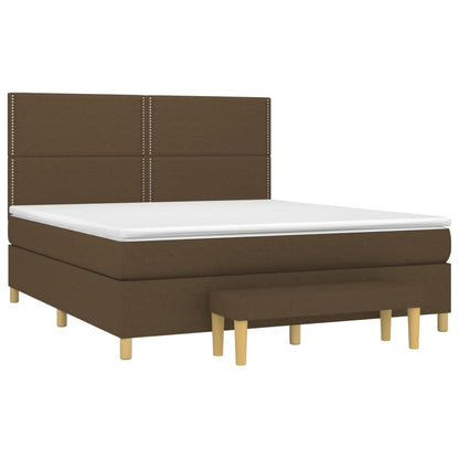 Giroletto a Molle con Materasso Marrone Scuro 180x200cm Tessuto | homemem39