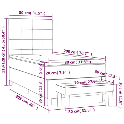Giroletto a Molle con Materasso Blu 80x200 cm inTessuto | homemem39