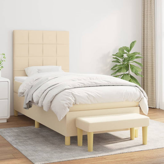 Giroletto a Molle con Materasso Crema 90x200 cm inTessuto | homemem39