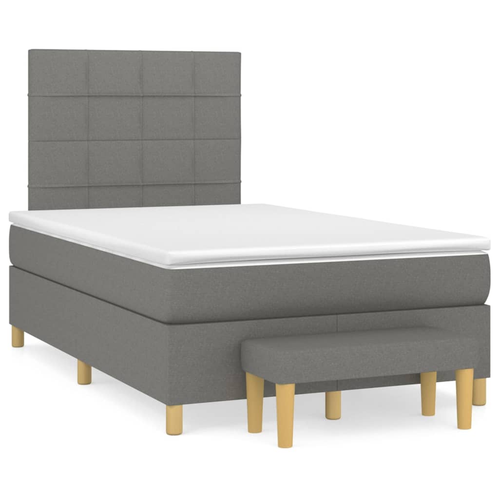 Giroletto a Molle con Materasso Grigio Scuro 120x200 cm Tessuto | homemem39
