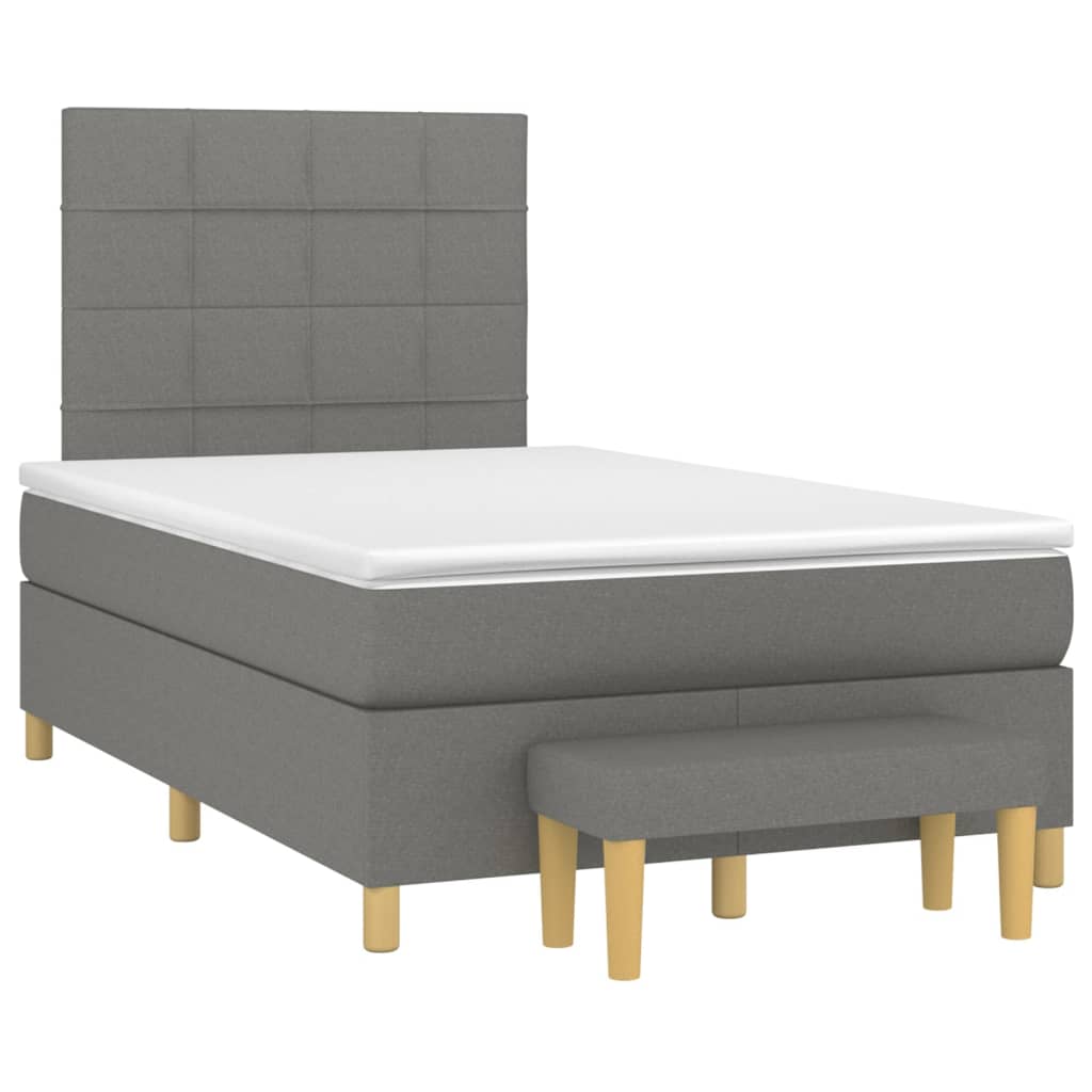 Giroletto a Molle con Materasso Grigio Scuro 120x200 cm Tessuto | homemem39