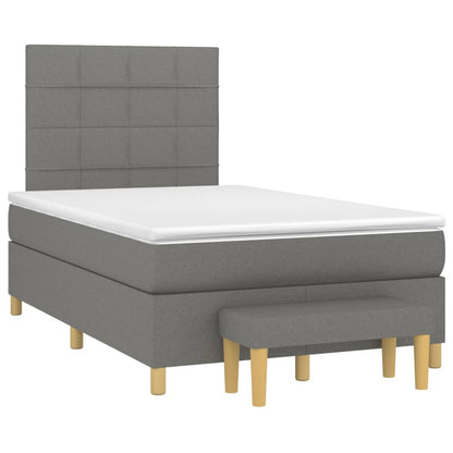 Giroletto a Molle con Materasso Grigio Scuro 120x200 cm Tessuto | homemem39