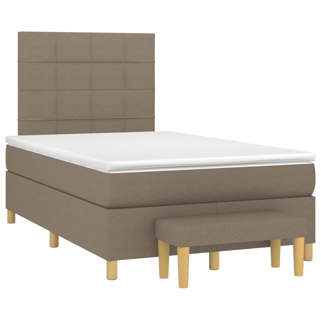Giroletto a Molle con Materasso Tortora 120x200 cm in Tessuto | homemem39