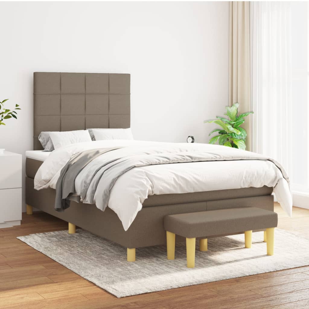 Giroletto a Molle con Materasso Tortora 120x200 cm in Tessuto | homemem39