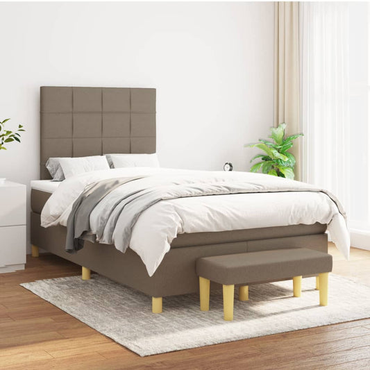 Giroletto a Molle con Materasso Tortora 120x200 cm in Tessuto | homemem39