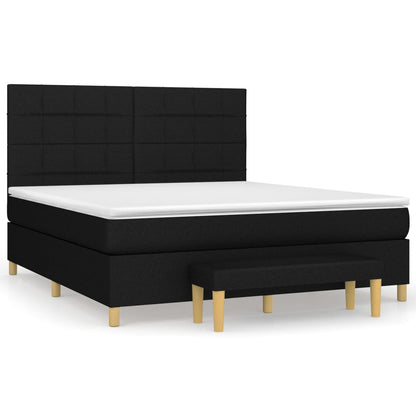 Giroletto a Molle con Materasso Nero 160x200 cm in Tessuto | homemem39