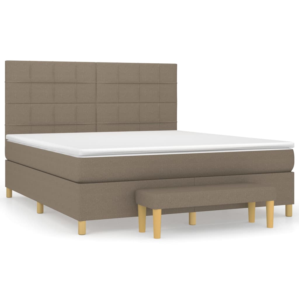 Giroletto a Molle con Materasso Tortora 180x200 cm in Tessuto | homemem39