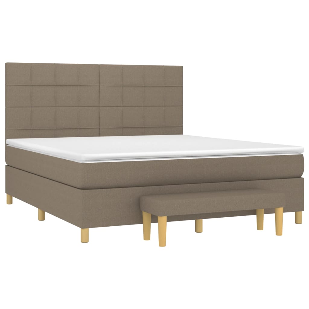 Giroletto a Molle con Materasso Tortora 180x200 cm in Tessuto | homemem39