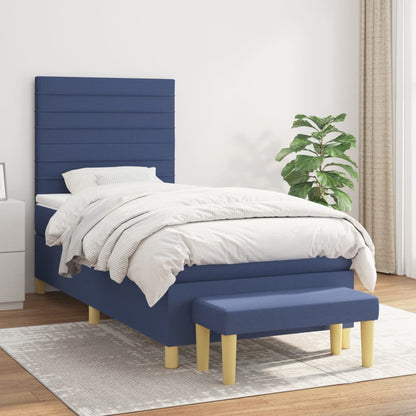 Giroletto a Molle con Materasso Blu 90x190 cm in Tessuto | homemem39